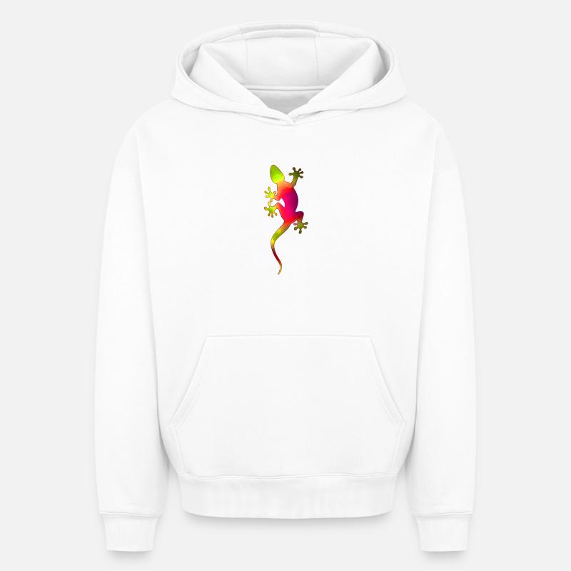 Gecko 1.1 - Sweat à capuche unisexe oversize épais SPREAD - blanc