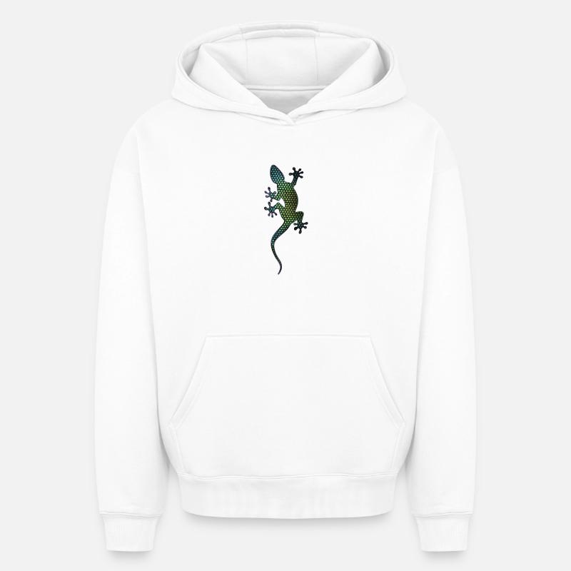 Gecko 1.3 - Sweat à capuche unisexe oversize épais SPREAD - blanc