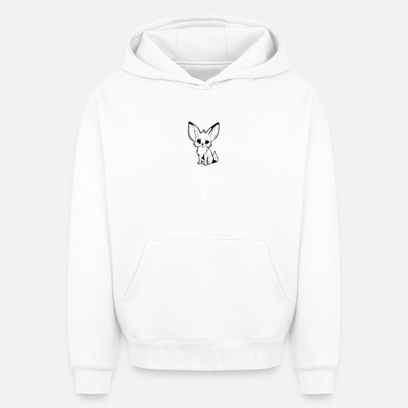 Fennec - Sweat à capuche unisexe oversize épais SPREAD - blanc