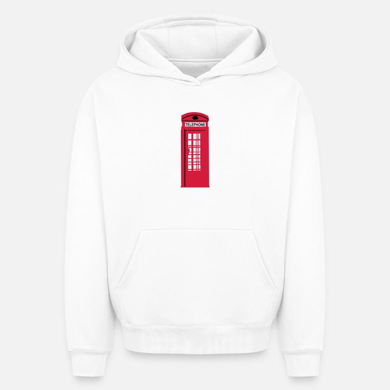 phone_box_1 - Sweat à capuche unisexe oversize épais SPREAD - blanc