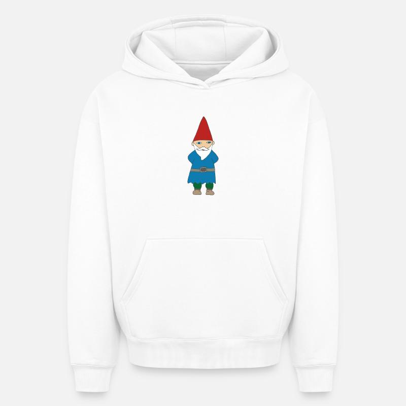 nain de jardin - Sweat à capuche unisexe oversize épais SPREAD - blanc