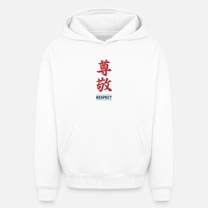 Respect 2 - Sweat à capuche unisexe oversize épais SPREAD - blanc