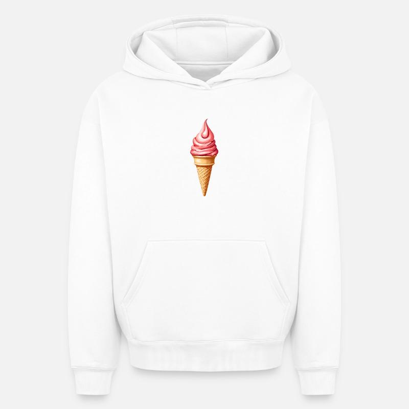 Glace - Sweat à capuche unisexe oversize épais SPREAD - blanc