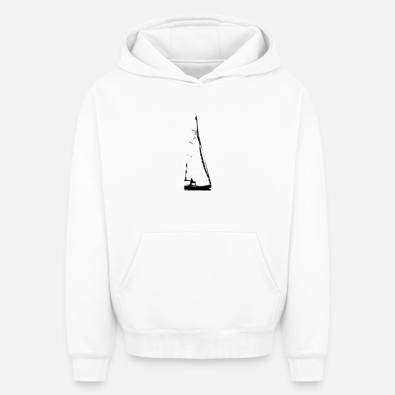 Sailing Boat - Sweat à capuche unisexe oversize épais SPREAD - blanc