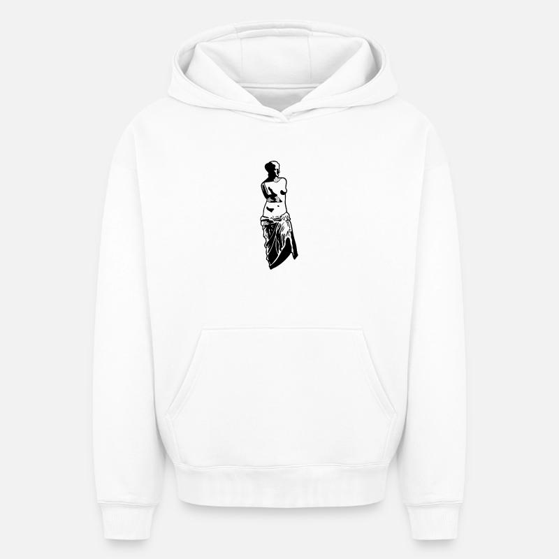 Vénus - Sweat à capuche unisexe oversize épais SPREAD - blanc