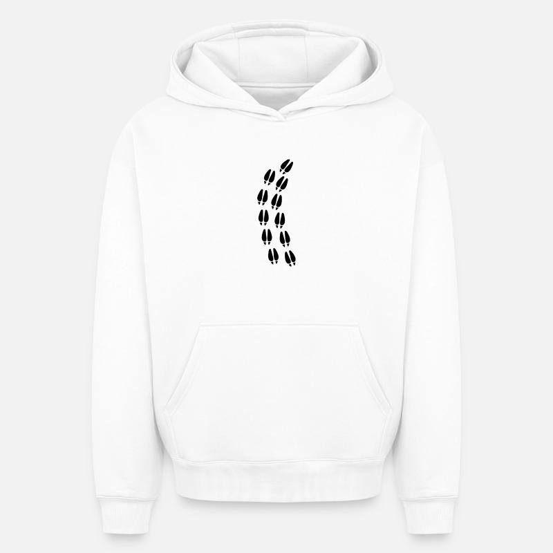 Empreinte de sabot de cerf - Sweat à capuche unisexe oversize épais SPREAD - blanc
