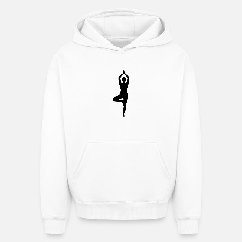 Yoga Silhouette - Sweat à capuche unisexe oversize épais SPREAD - blanc
