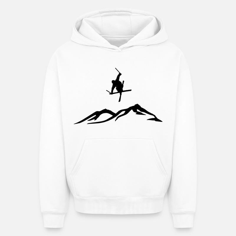 Freestyle ski - Sweat à capuche unisexe oversize épais SPREAD - blanc