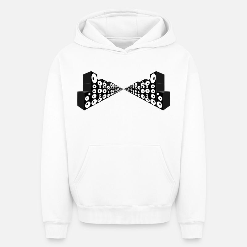 Tunnel de son Infini - Sweat à capuche unisexe oversize épais SPREAD - blanc