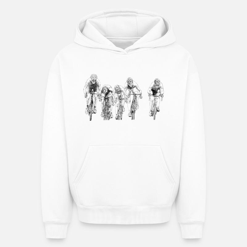 Cycling - Sweat à capuche unisexe oversize épais SPREAD - blanc