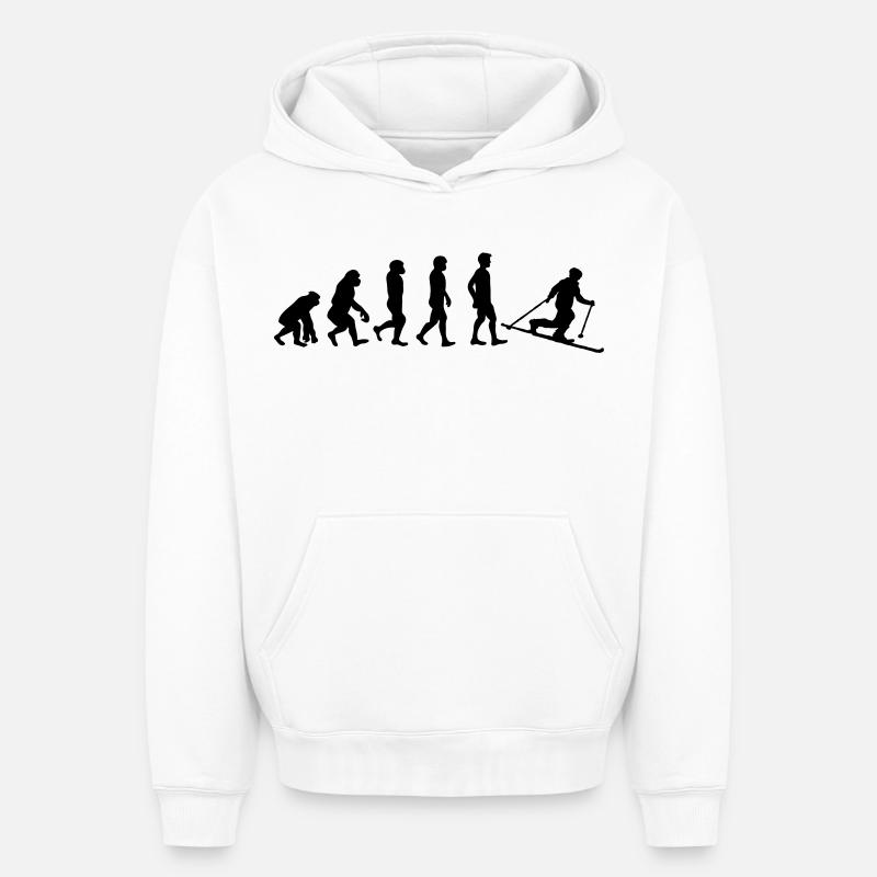Evolution Telemark - Oversized Heavyweight Unisex Hoodie - Weiß