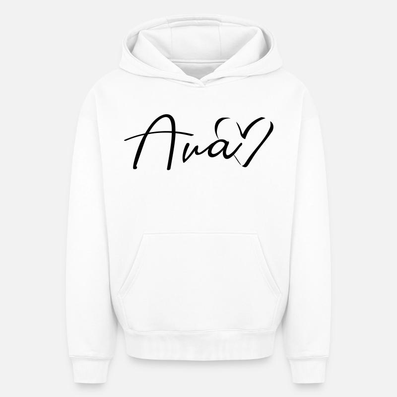 Nom d’Ava Nom - Sweat à capuche unisexe oversize épais SPREAD - blanc