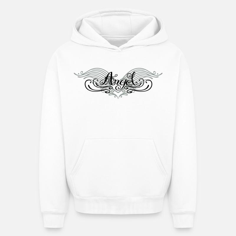 Ailes d'ange - Sweat à capuche unisexe oversize épais SPREAD - blanc