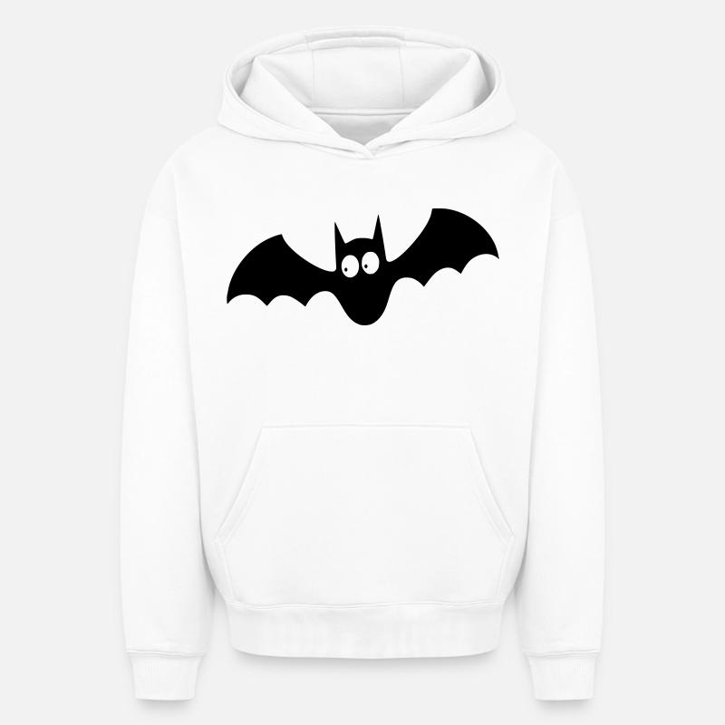 bat 001 - Sweat à capuche unisexe oversize épais SPREAD - blanc