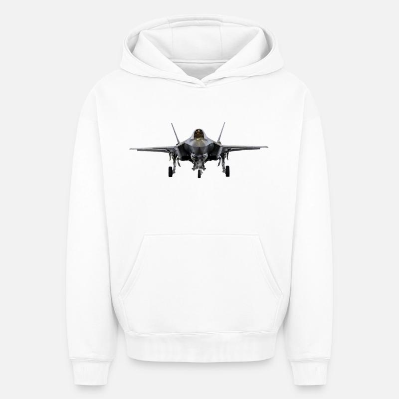F-35 - Sweat à capuche unisexe oversize épais SPREAD - blanc