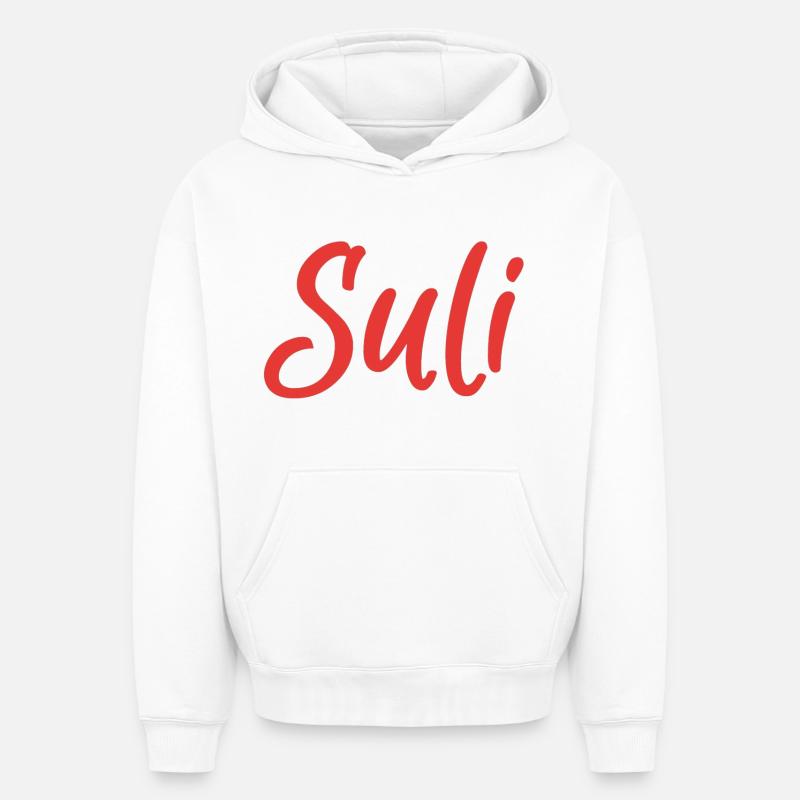 Suli ( Suli ) - Sweat à capuche unisexe oversize épais SPREAD - blanc