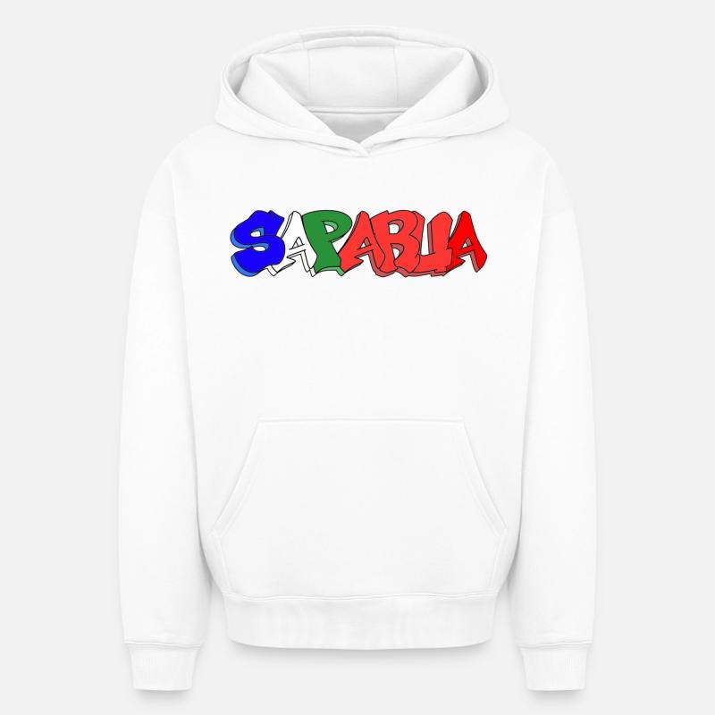Saparua - Moluque 4 couleurs - Sweat à capuche unisexe oversize épais SPREAD - blanc