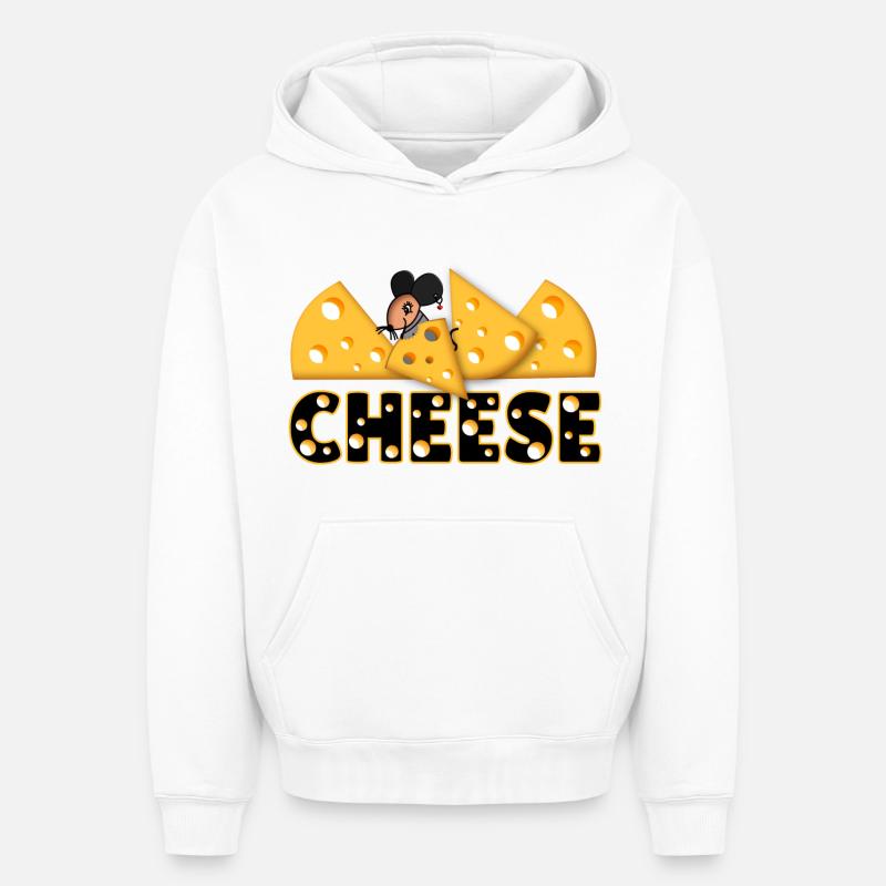 Fromage - Sweat à capuche unisexe oversize épais SPREAD - blanc