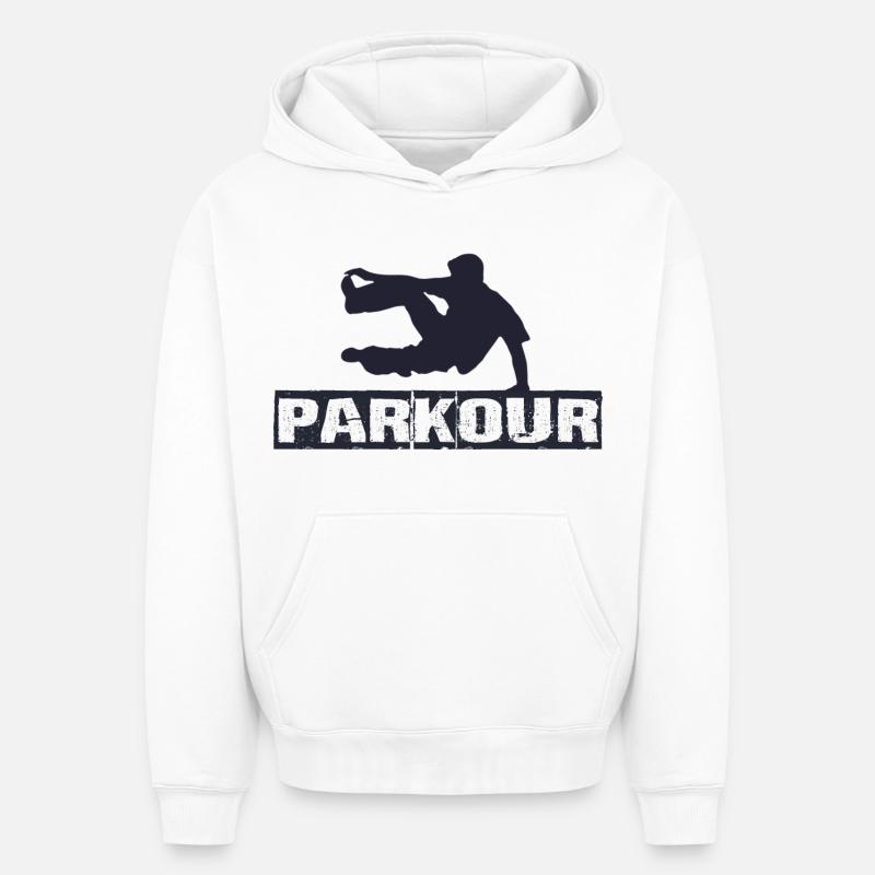 Parkour - Sweat à capuche unisexe oversize épais SPREAD - blanc