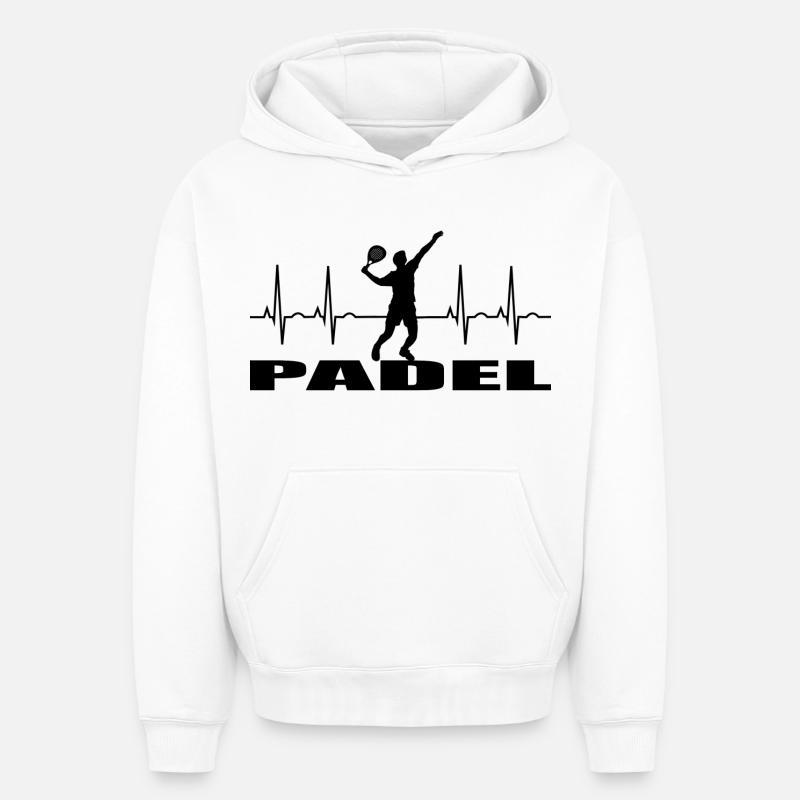 Padel - Sweat à capuche unisexe oversize épais SPREAD - blanc