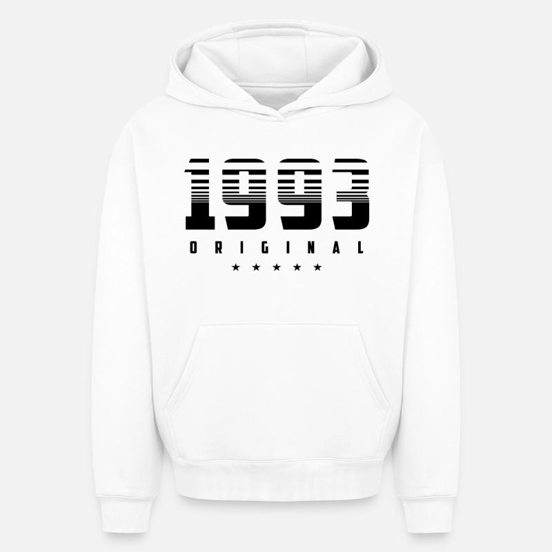 Né en 1993 l’original - Sweat à capuche unisexe oversize épais SPREAD - blanc
