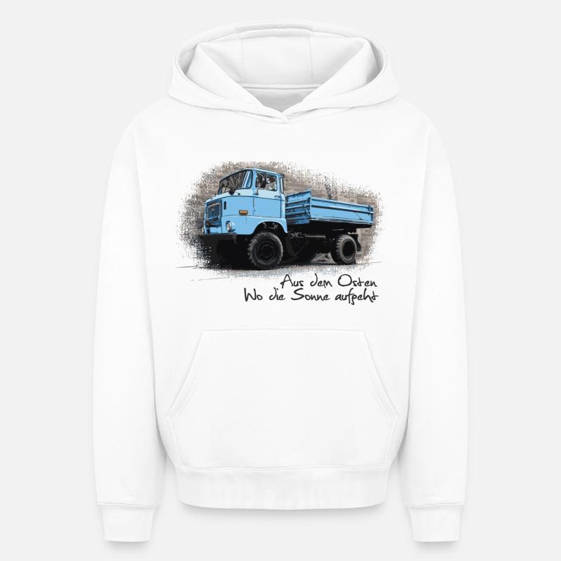 Benne W50 - Sweat à capuche unisexe oversize épais SPREAD - blanc