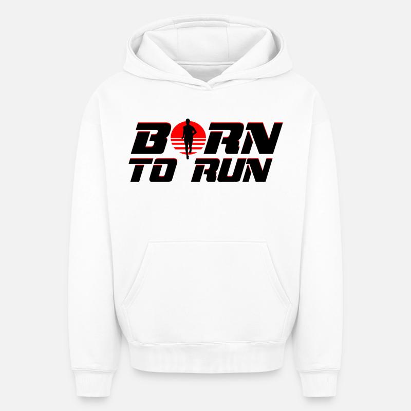 Coureur - Sweat à capuche unisexe oversize épais SPREAD - blanc