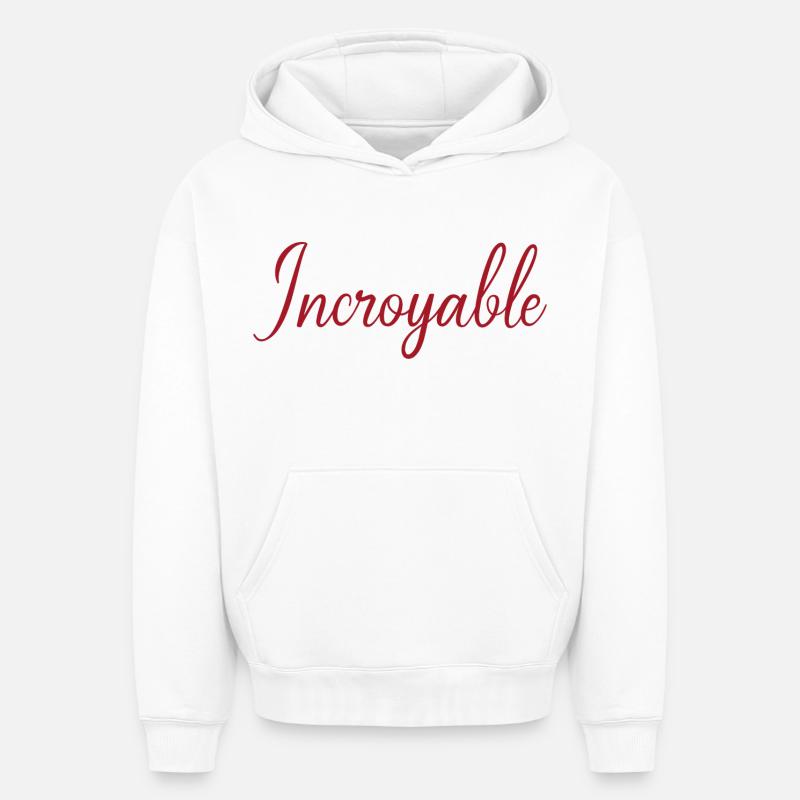 Incroyable - Sweat à capuche unisexe oversize épais SPREAD - blanc