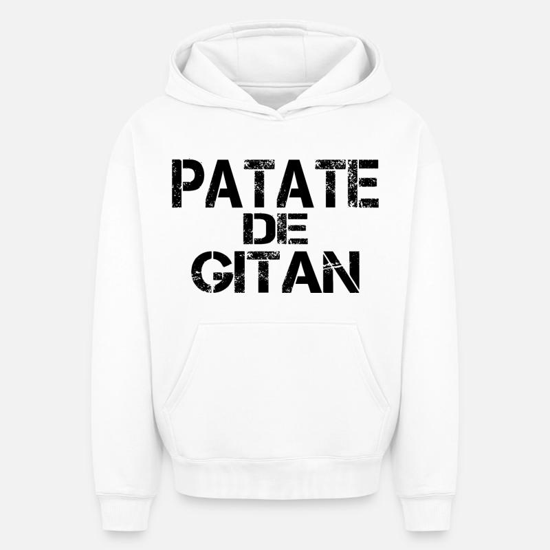 Patate de GITAN - Sweat à capuche unisexe oversize épais SPREAD - blanc