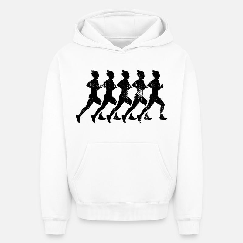 Coureurs - Sweat à capuche unisexe oversize épais SPREAD - blanc