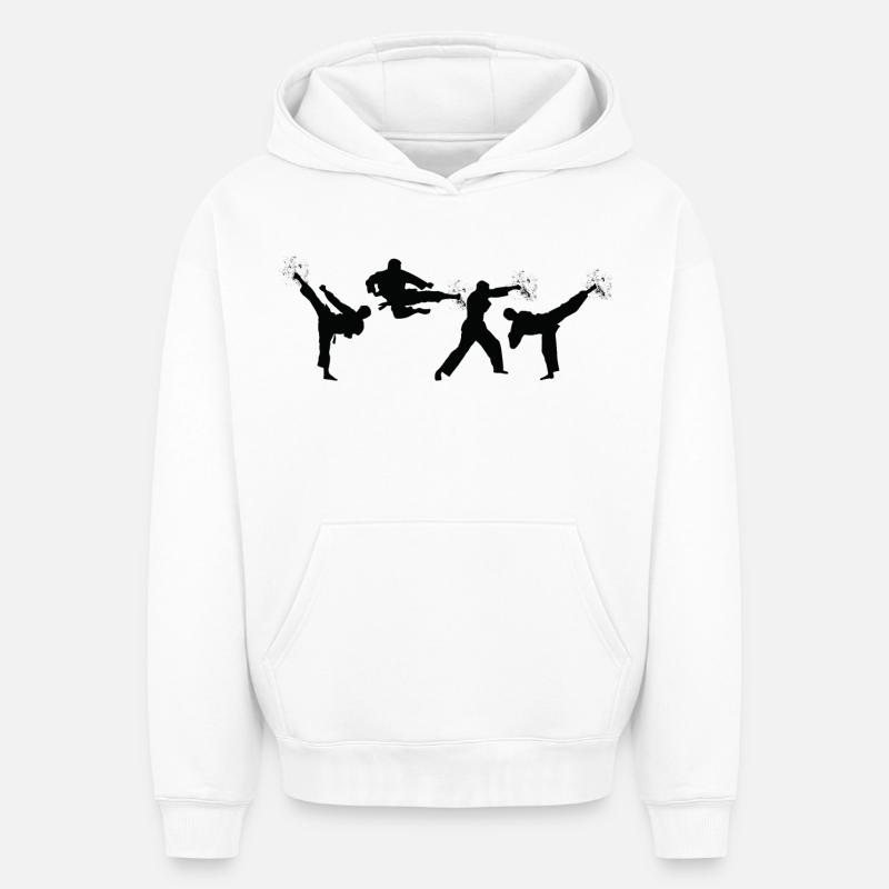Karatéka - Sweat à capuche unisexe oversize épais SPREAD - blanc