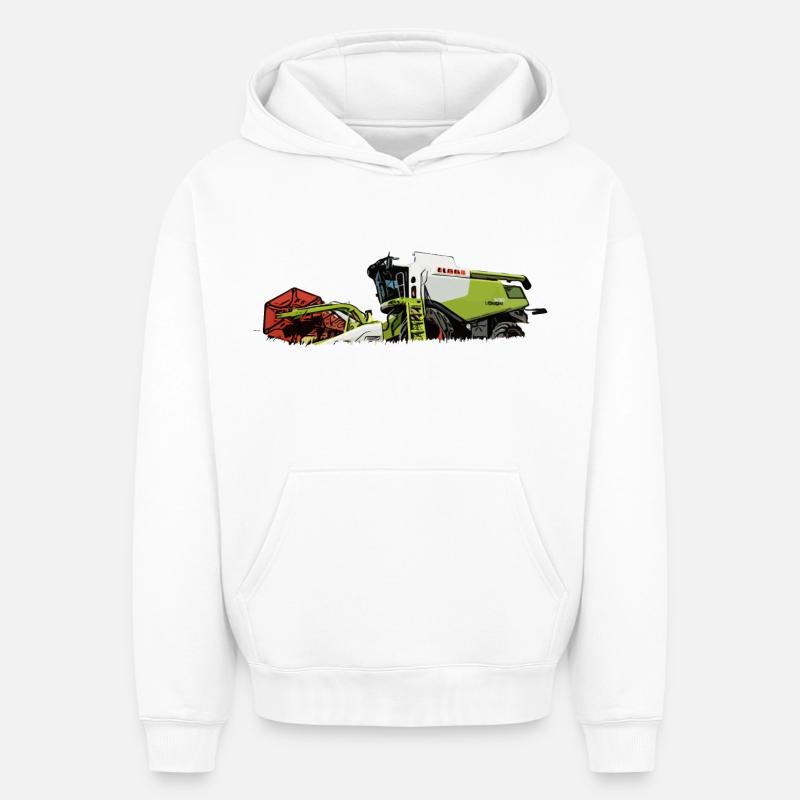 Moissonneuse-batteuse 630 - Sweat à capuche unisexe oversize épais SPREAD - blanc