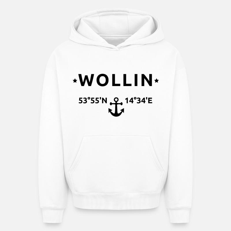 Coordonnées de Wollin - Sweat à capuche unisexe oversize épais SPREAD - blanc