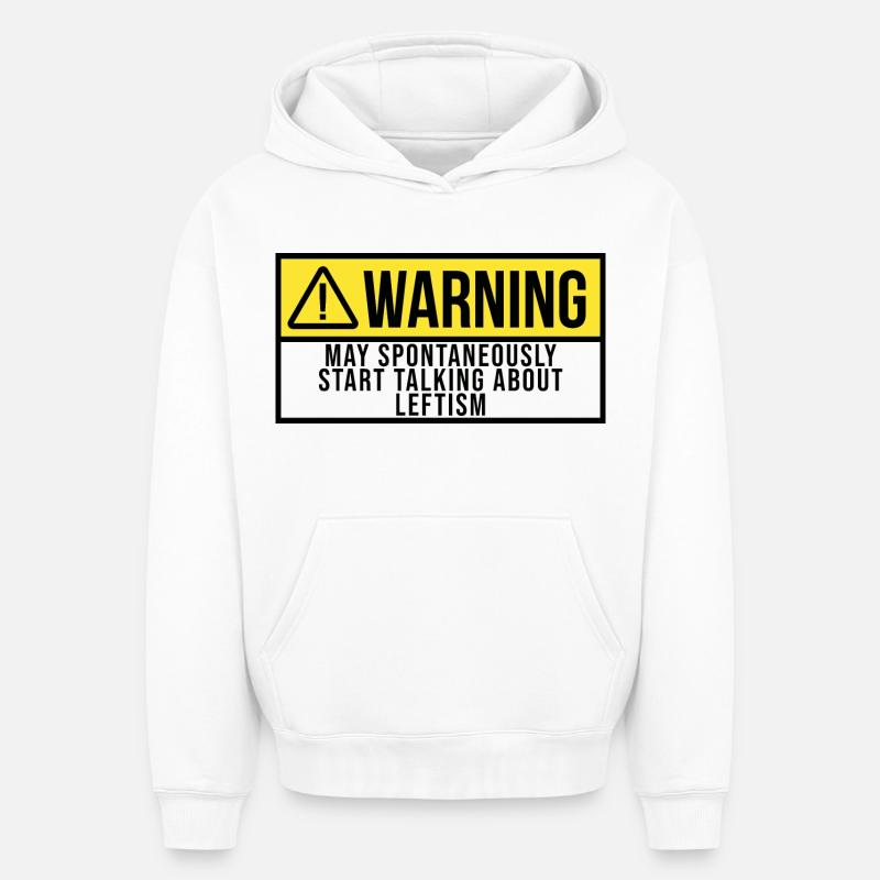 Gauche - Sweat à capuche unisexe oversize épais SPREAD - blanc