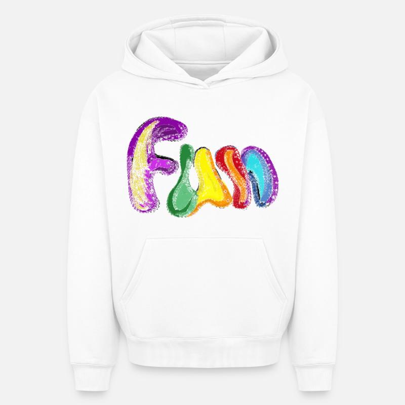 AMUSEMENT - Sweat à capuche unisexe oversize épais SPREAD - blanc