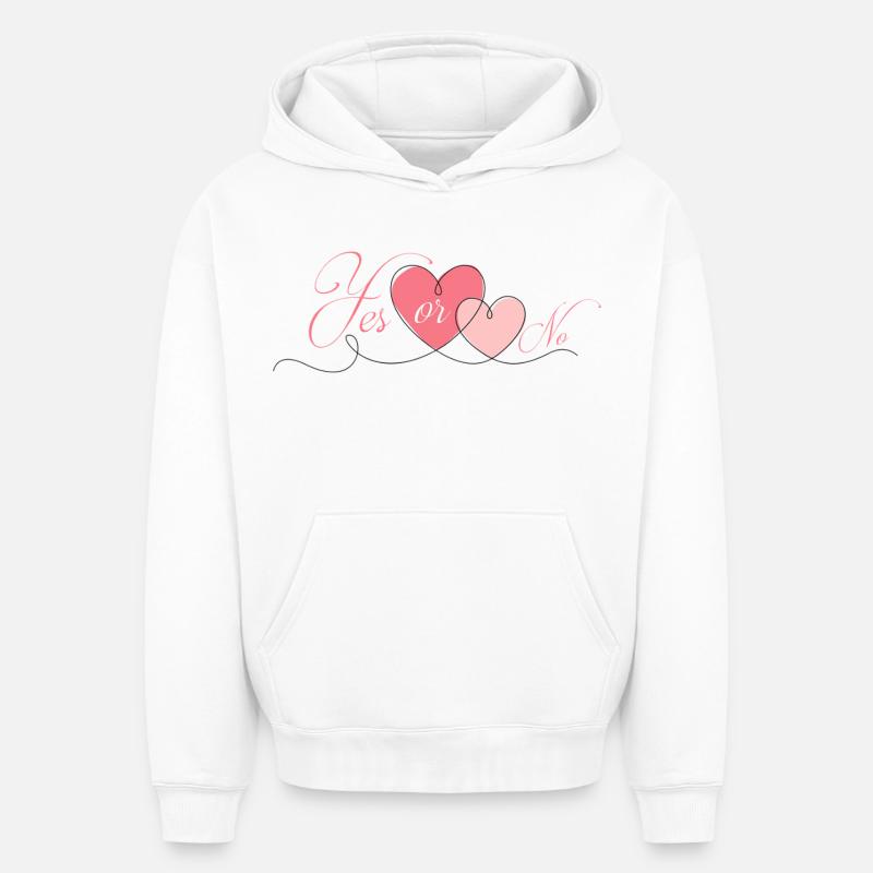 JA ODER NEIN - Oversized Heavyweight Unisex Hoodie - Weiß