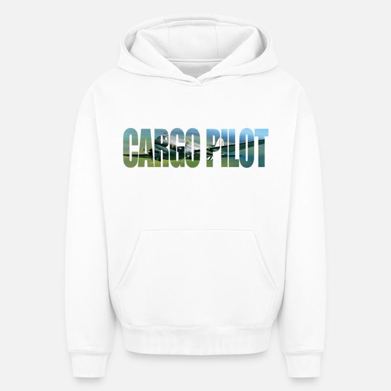 Pilote cargo DC-3 - Sweat à capuche unisexe oversize épais SPREAD - blanc