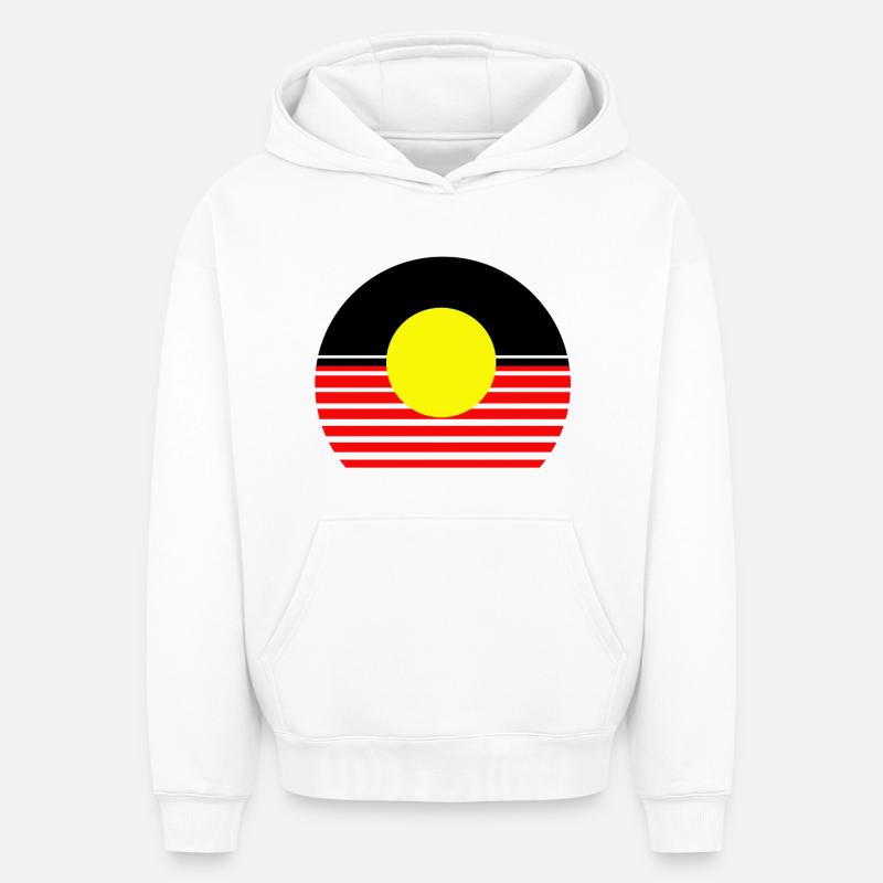 Australiens aborigènes - Sweat à capuche unisexe oversize épais SPREAD - blanc