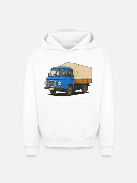 Plateau Est - Sweat à capuche unisexe oversize épais SPREAD - blanc