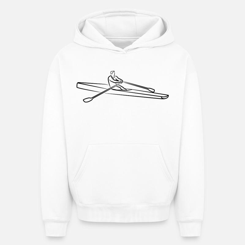 Rameur - Sweat à capuche unisexe oversize épais SPREAD - blanc