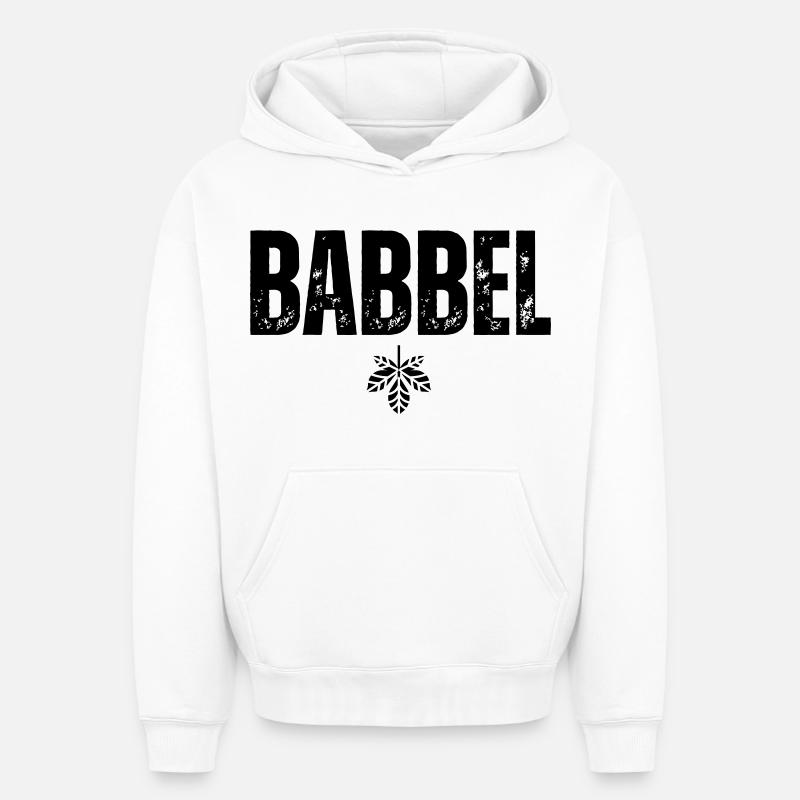 Babbel - Sweat à capuche unisexe oversize épais SPREAD - blanc