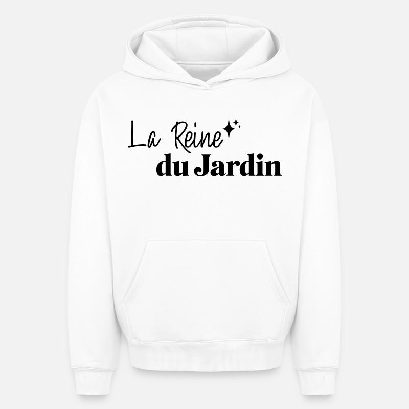 Reine du jardin - Sweat à capuche unisexe oversize épais SPREAD - blanc