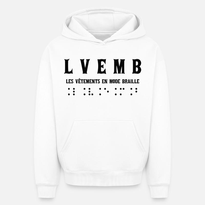 Mode Braille Élégante Pour Tous - Sweat à capuche unisexe oversize épais SPREAD - blanc