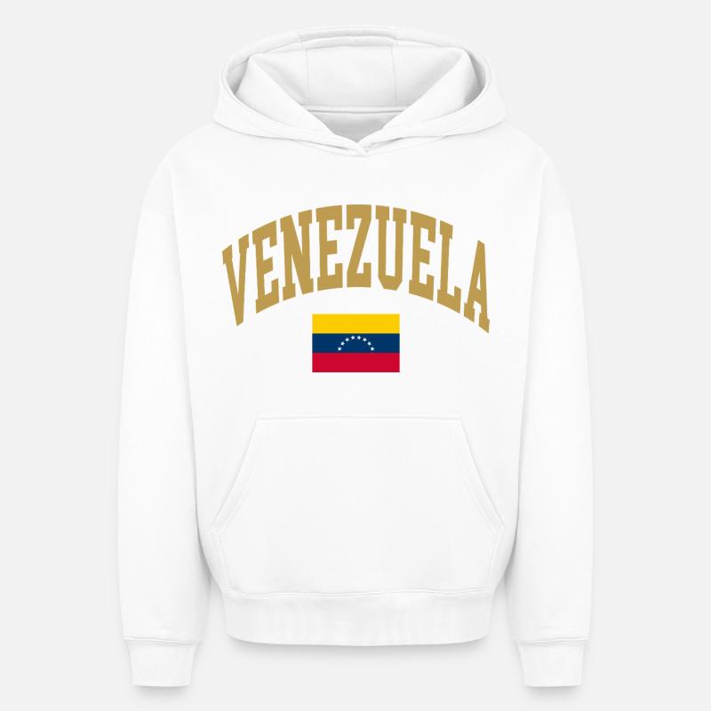 Drapeau du Venezuela - Sweat à capuche unisexe oversize épais SPREAD - blanc