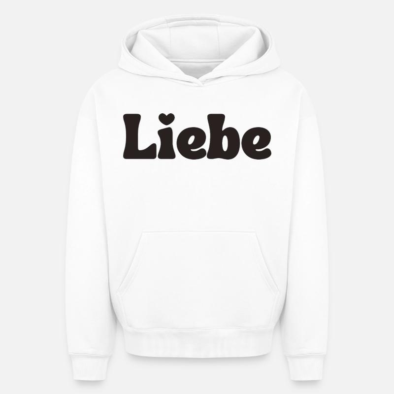 Amour - Sweat à capuche unisexe oversize épais SPREAD - blanc