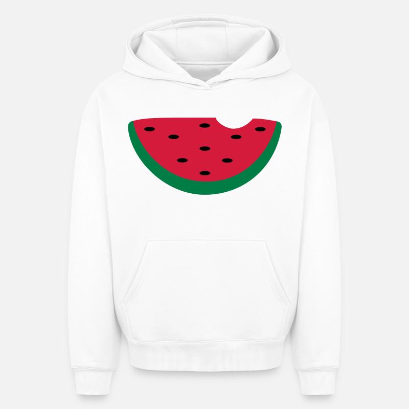 melon - Sweat à capuche unisexe oversize épais SPREAD - blanc
