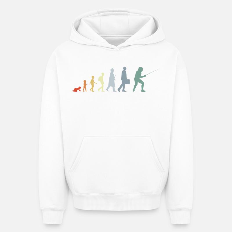 Escrimeur Evolution - Sweat à capuche unisexe oversize épais SPREAD - blanc