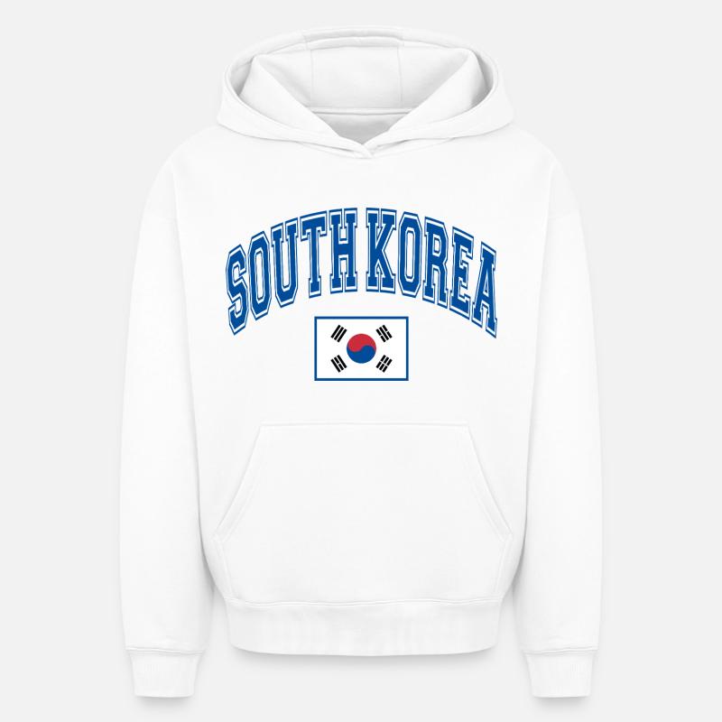 Corée du Sud - Sweat à capuche unisexe oversize épais SPREAD - blanc