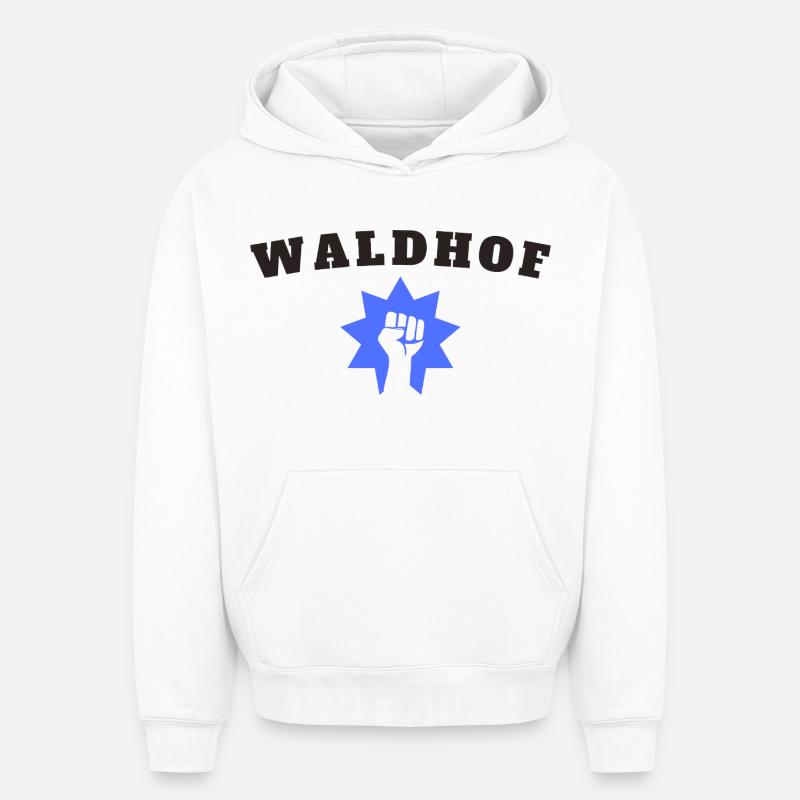 Waldhof - Sweat à capuche unisexe oversize épais SPREAD - blanc
