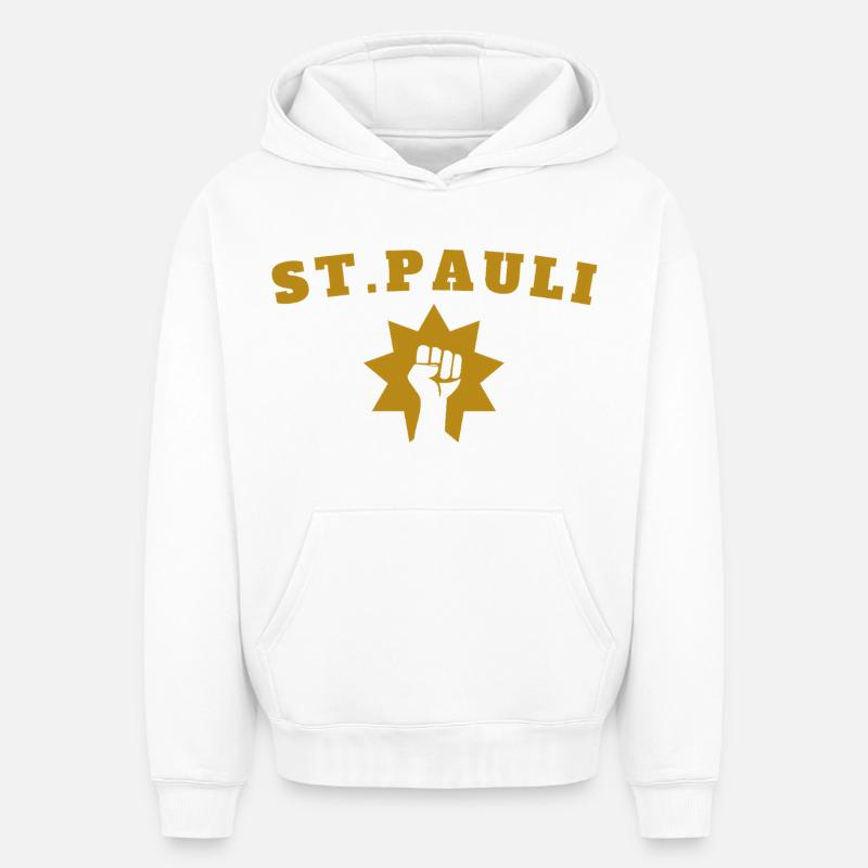 St.Pauli - Sweat à capuche unisexe oversize épais SPREAD - blanc
